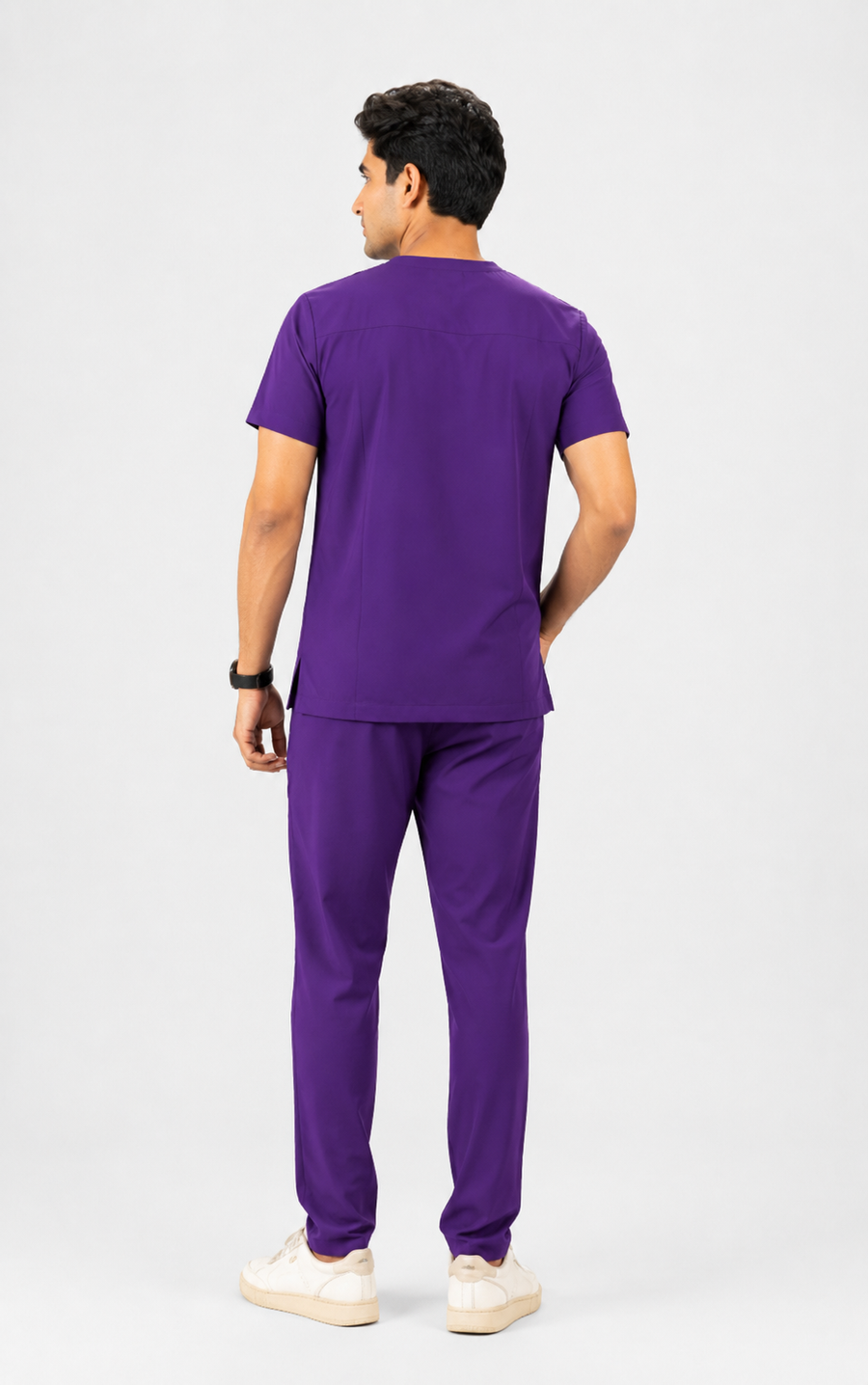 Cura Core Men's V- Neck Scrub - Purple