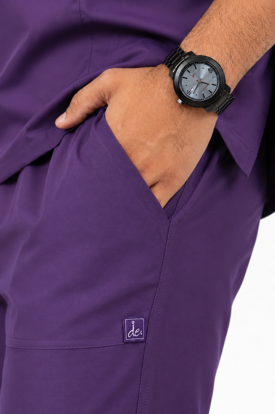 Cura Core Men's V- Neck Scrub - Purple