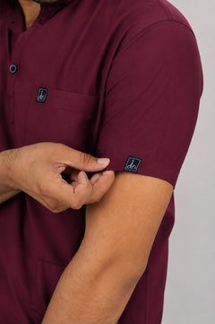 Cura Core Men's V-Neck Scrub - Wine