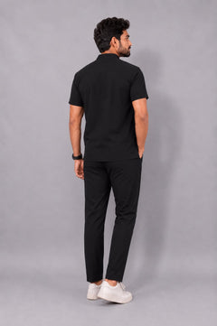 Crua Core Men's Mandarin Neck Scrub -Black