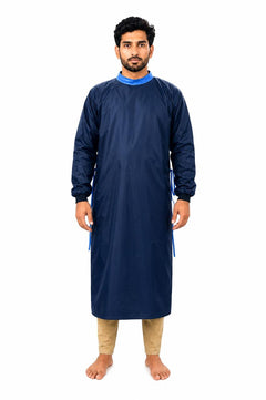 Surgeon Gown with impervious Material Blue Color Surgical Gown with impervious Material Back Tie - Free Size Gown