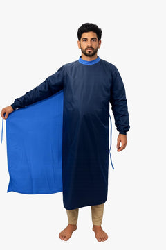Surgeon Gown with impervious Material Blue Color Surgical Gown with impervious Material Back Tie - Free Size Gown