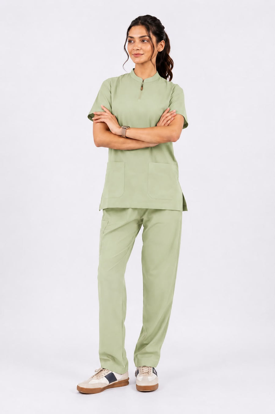 Cure Core Women's V-Neck Scrub - Pista Green