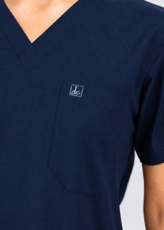 Cura Core Women V-Neck Scrub - Navy Blue