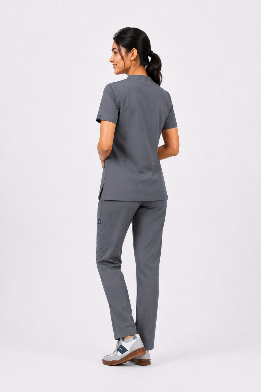 Cura Core Women's V- Neck Scrub - Gray