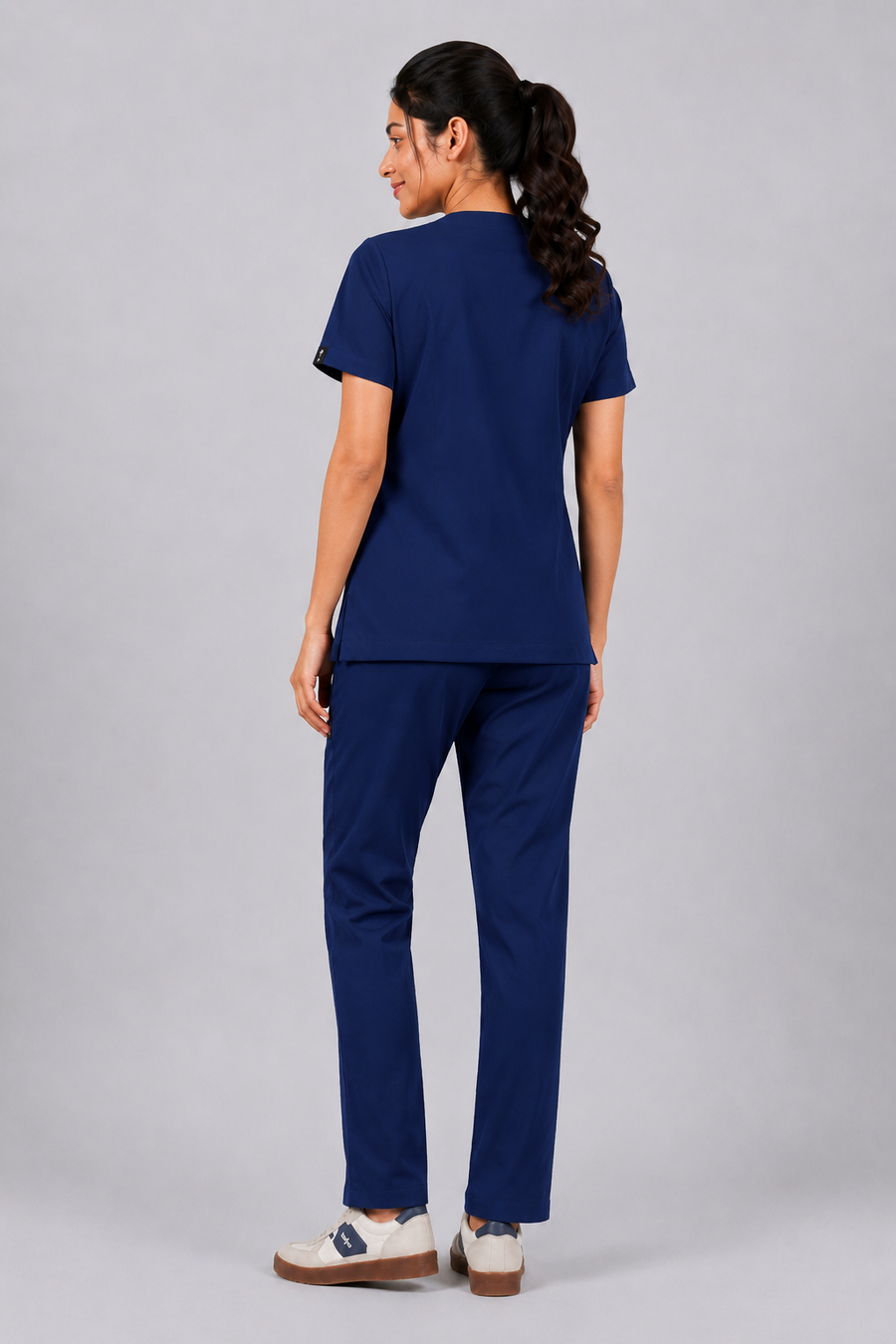 Cura Core Women's V- Neck Scrub - Royal Dark Blue