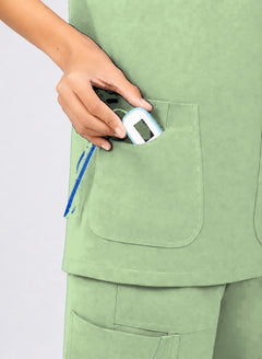 Cure Core Women's V-Neck Scrub - Pista Green