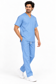 Men’s Reversible Scrub Set – Light Blue
