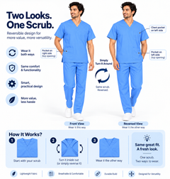 Men’s Reversible Scrub Set – Royal Blue