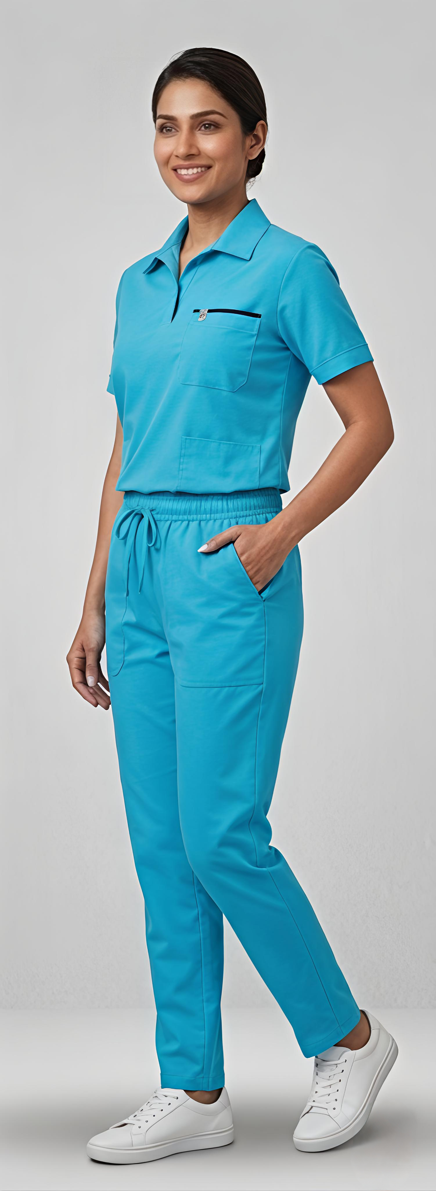 Cura Pro Women’s Collar V-Neck(2-Way Stretch) Scrub